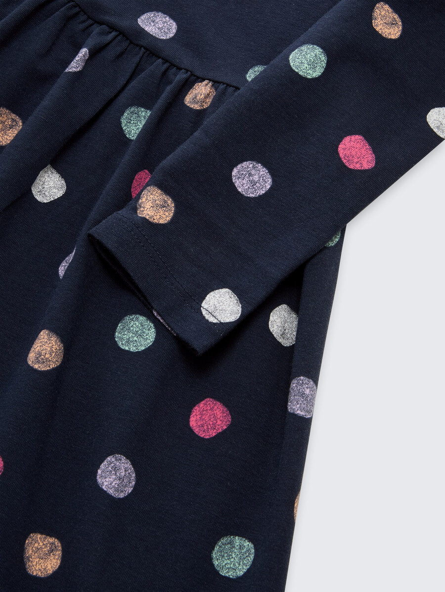 vestido mini de jersey con estampado integral