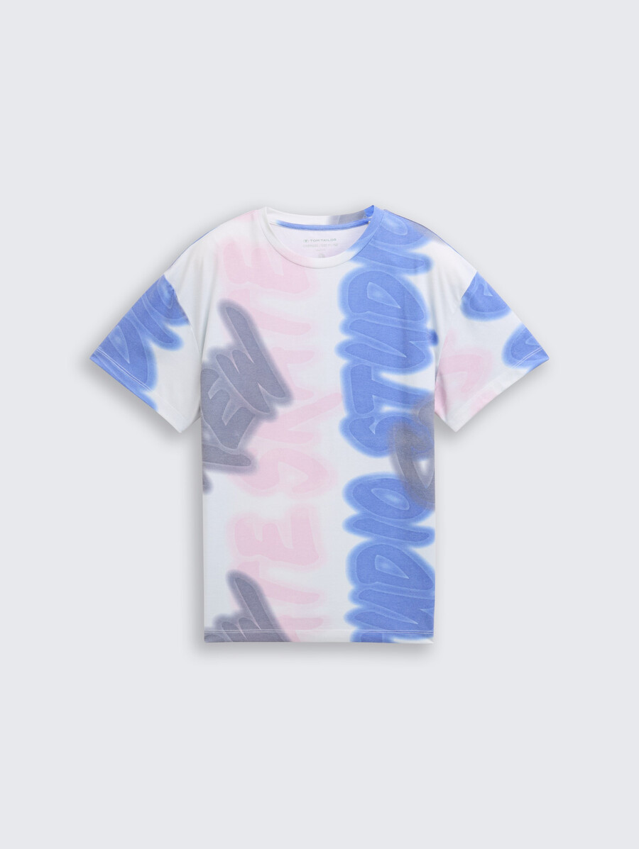camiseta oversize con estampado integral