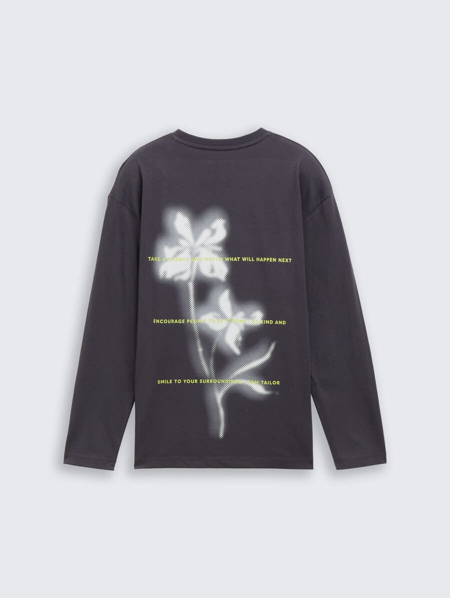 camisa de manga larga oversize con estampado