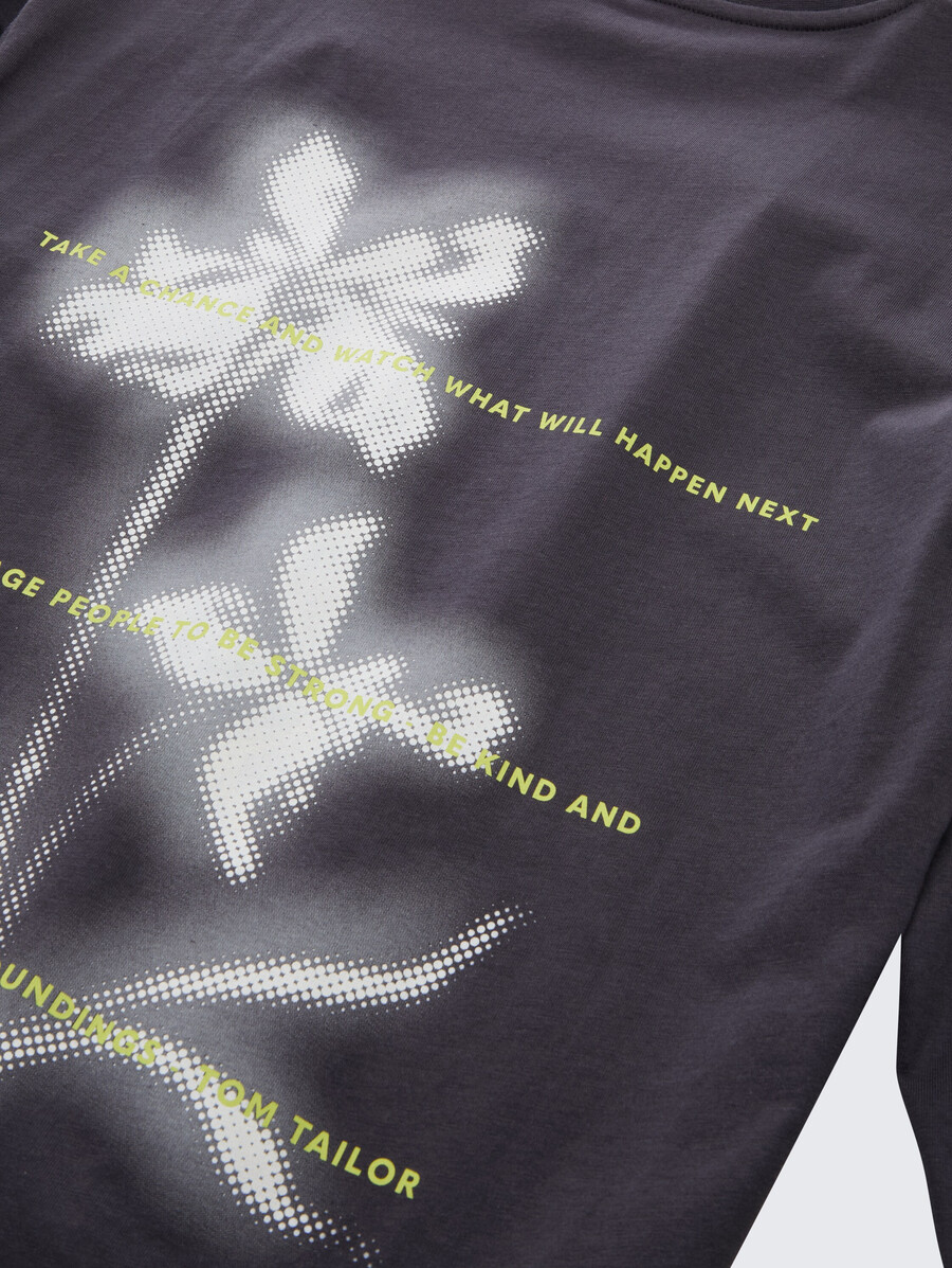 camisa de manga larga oversize con estampado