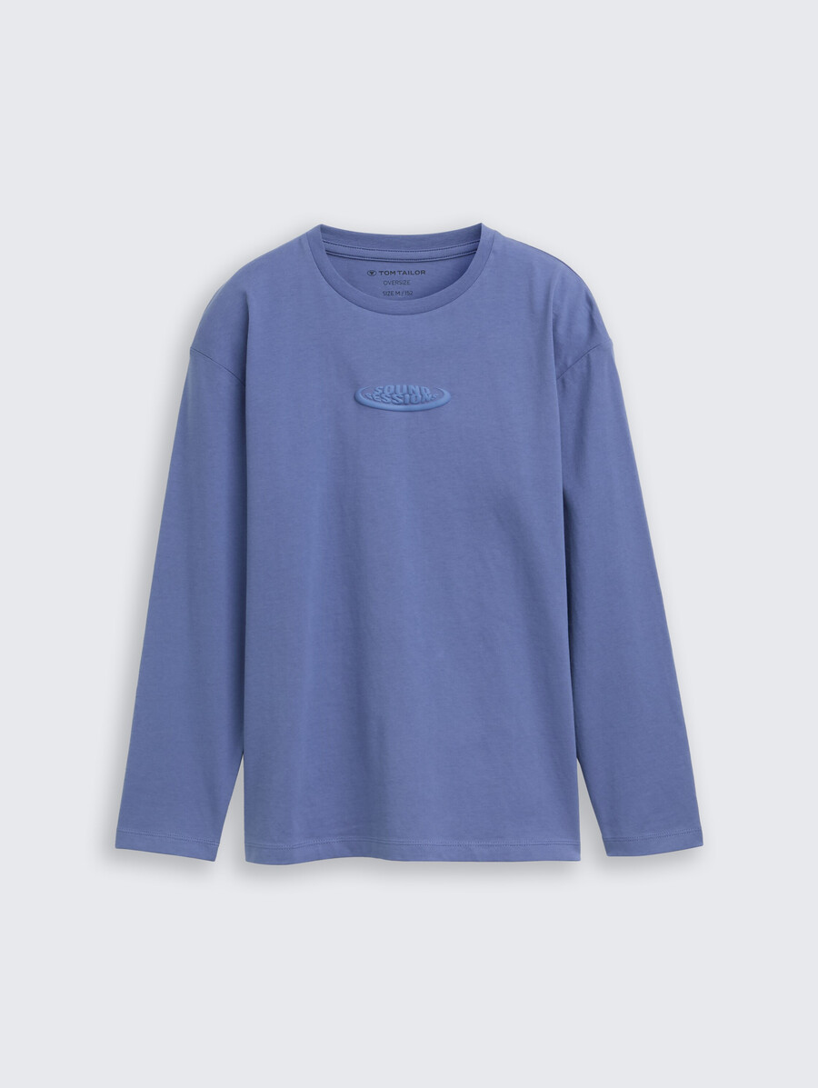 camisa de manga larga de gran tamaño con estampado de texto