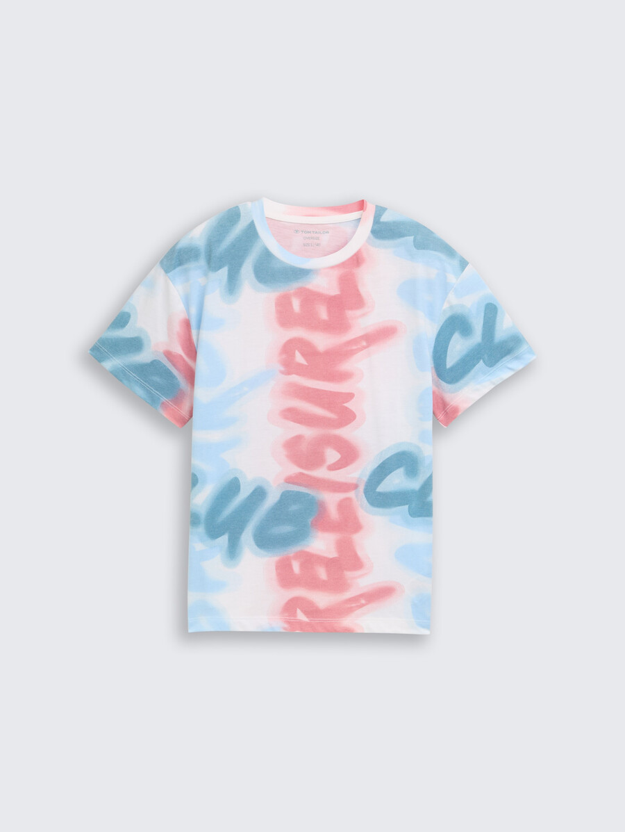 camiseta oversize con estampado integral