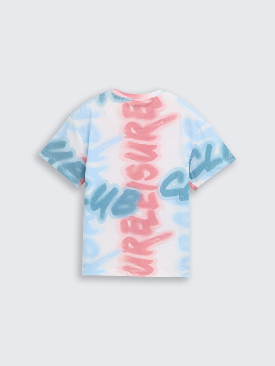 camiseta oversize con estampado integral