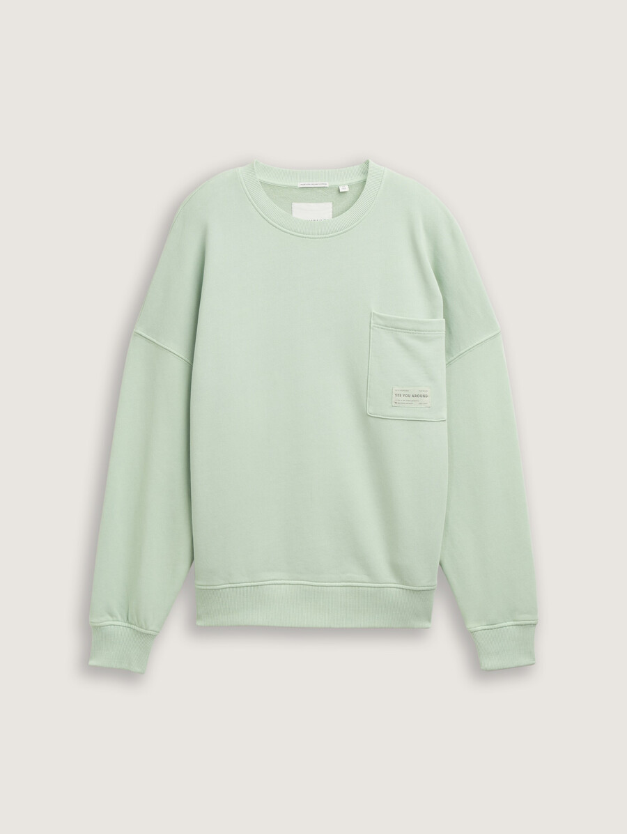 sudadera oversize con bolsillo en el pecho