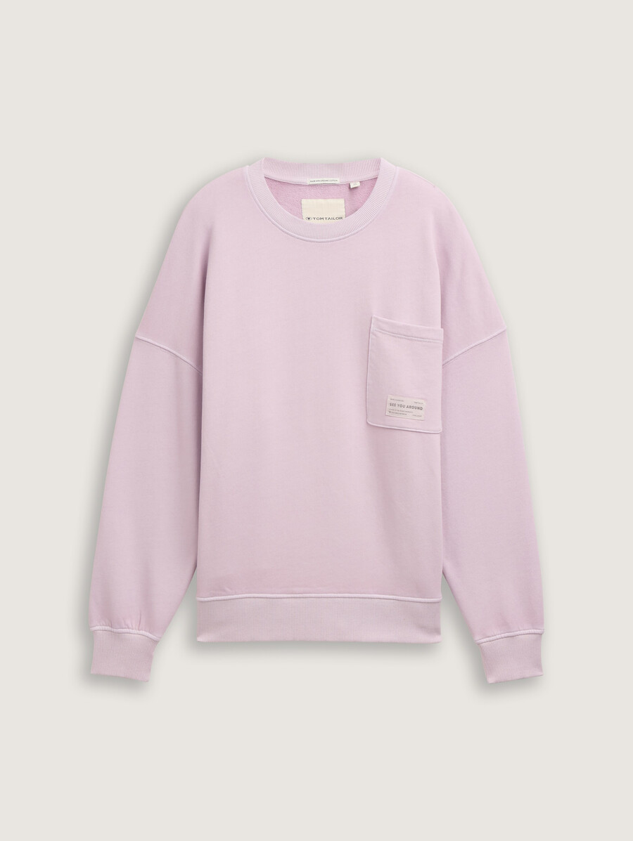 sudadera oversize con bolsillo en el pecho