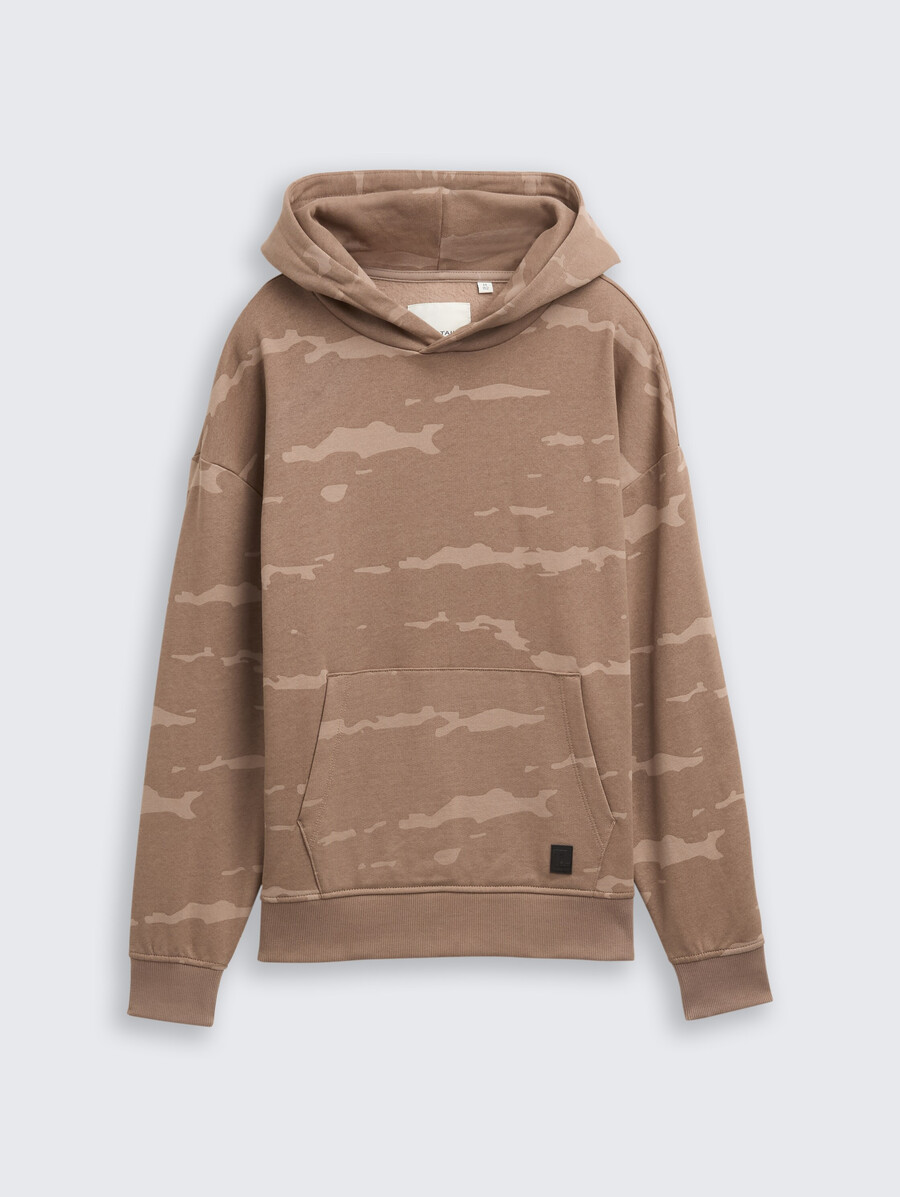 sudadera con capucha de gran tamaño con estampado integral