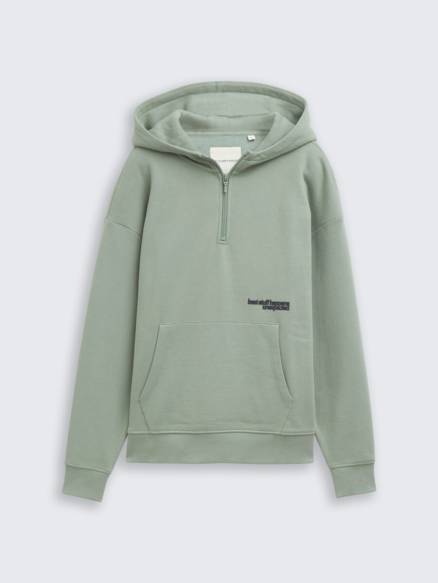 sudadera con capucha de gran tamaño y cremallera