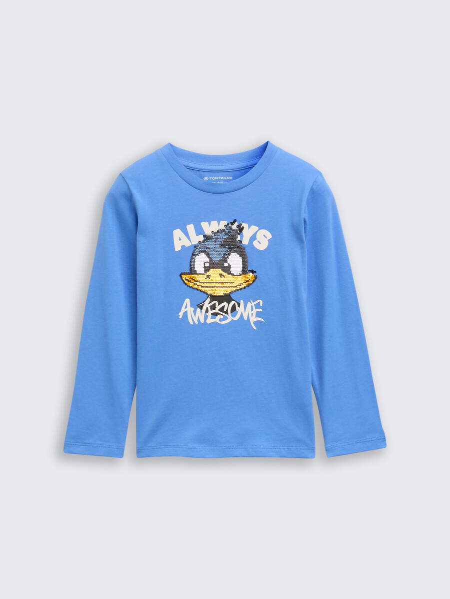 camisa de manga larga con lentejuelas reversibles
