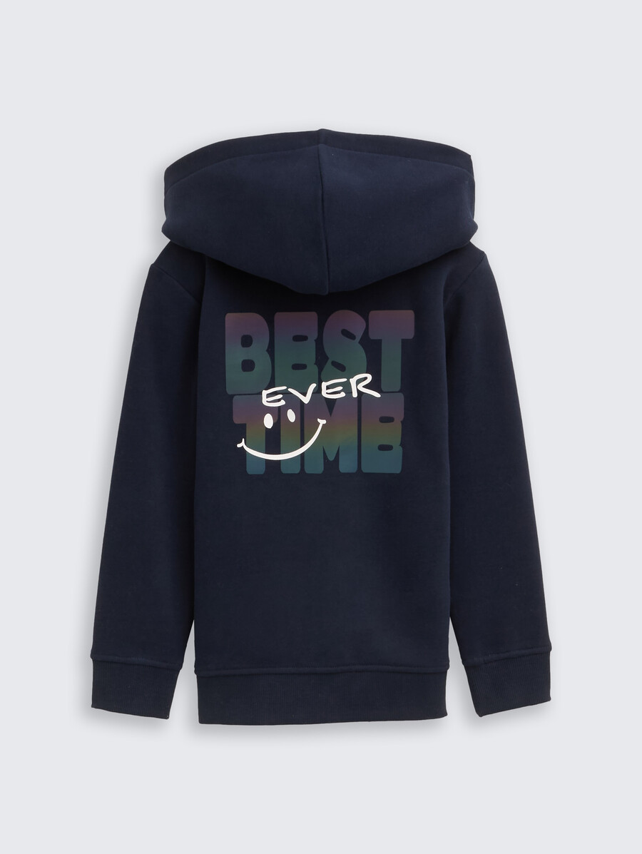 chaqueta sudadera con capucha y estampado en la espalda