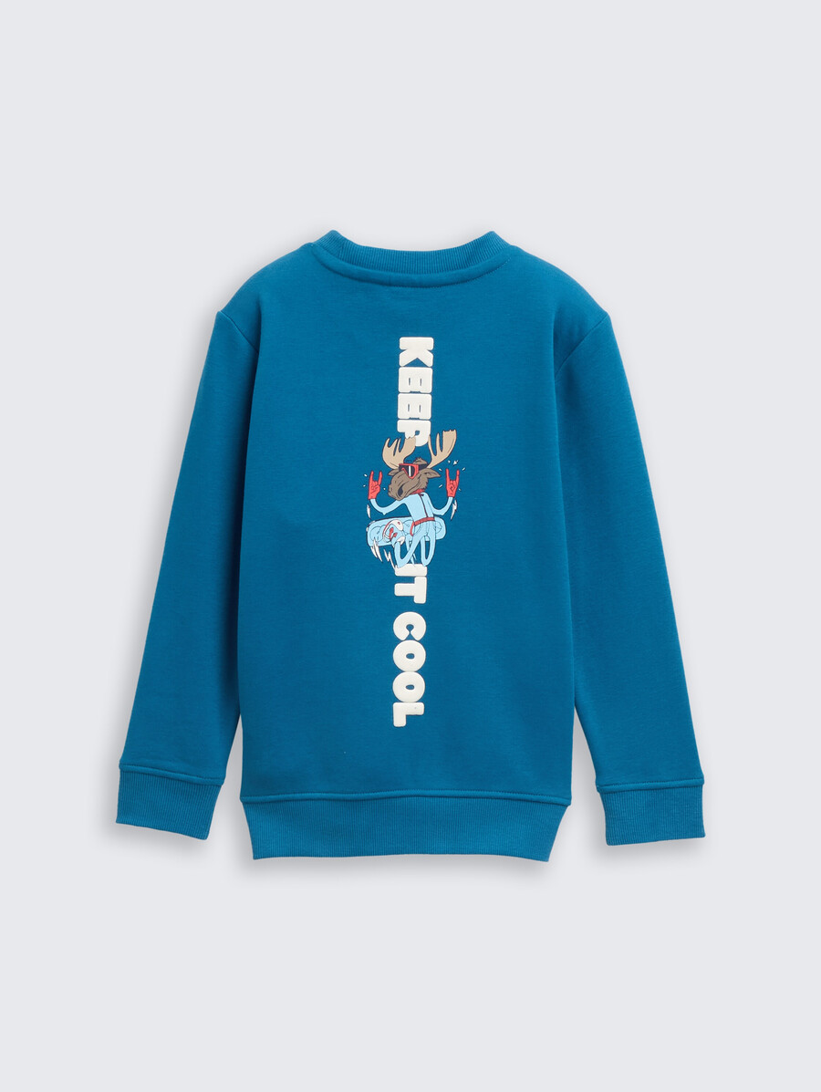 sudadera básica con estampado en la espalda