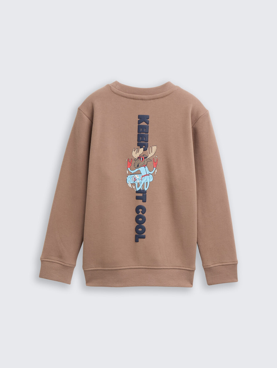 sudadera básica con estampado en la espalda