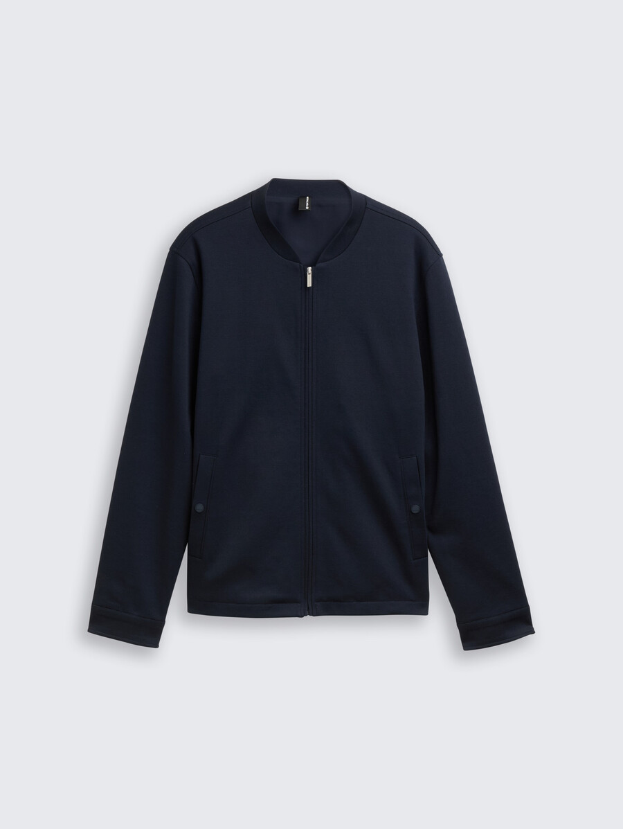 cazadora de piqué con cuello bomber