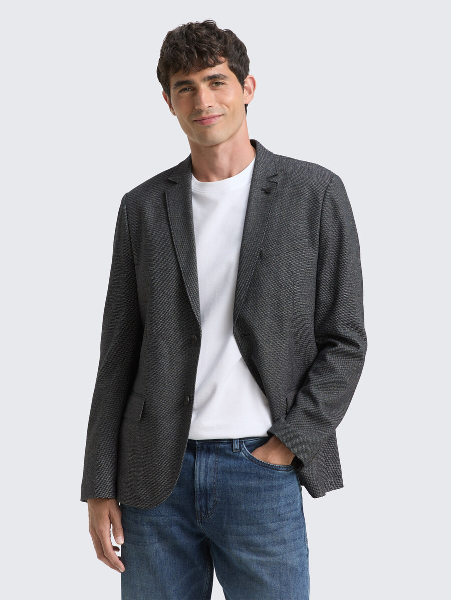 chaqueta dobby con tejido elástico