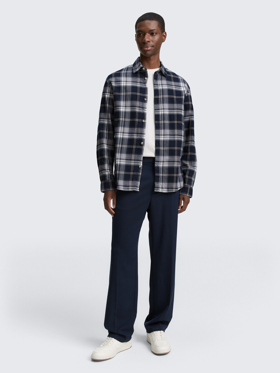 camisa de corte relajado con estampado de cuadros