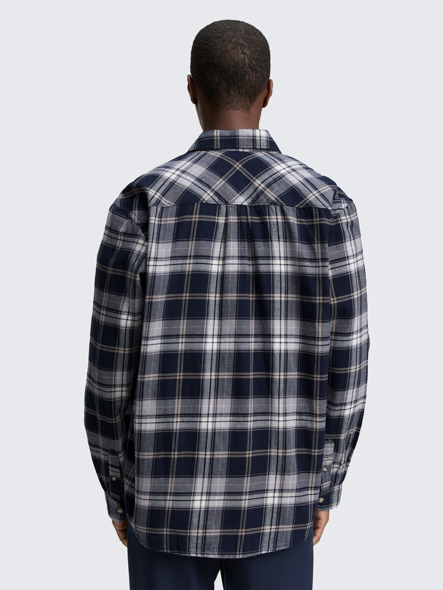 camisa de corte relajado con estampado de cuadros