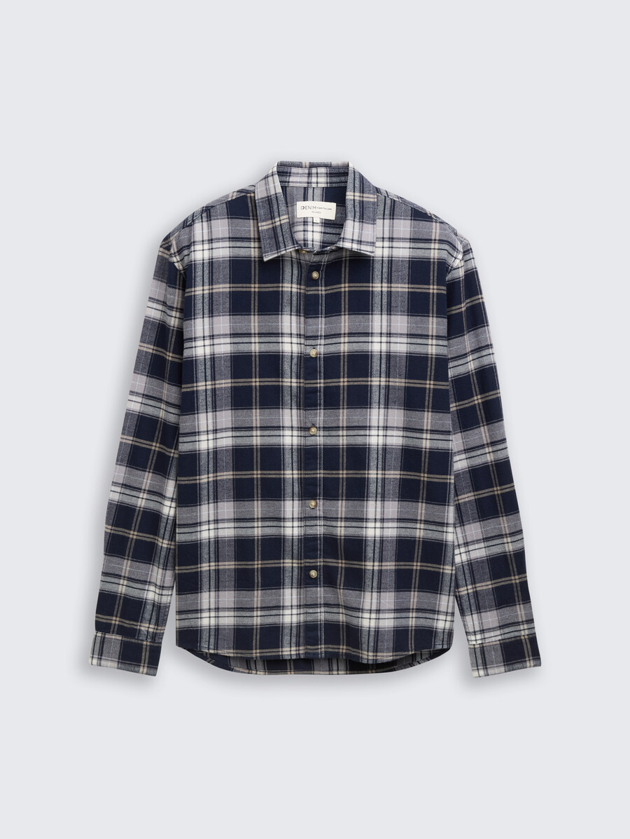 camisa de corte relajado con estampado de cuadros