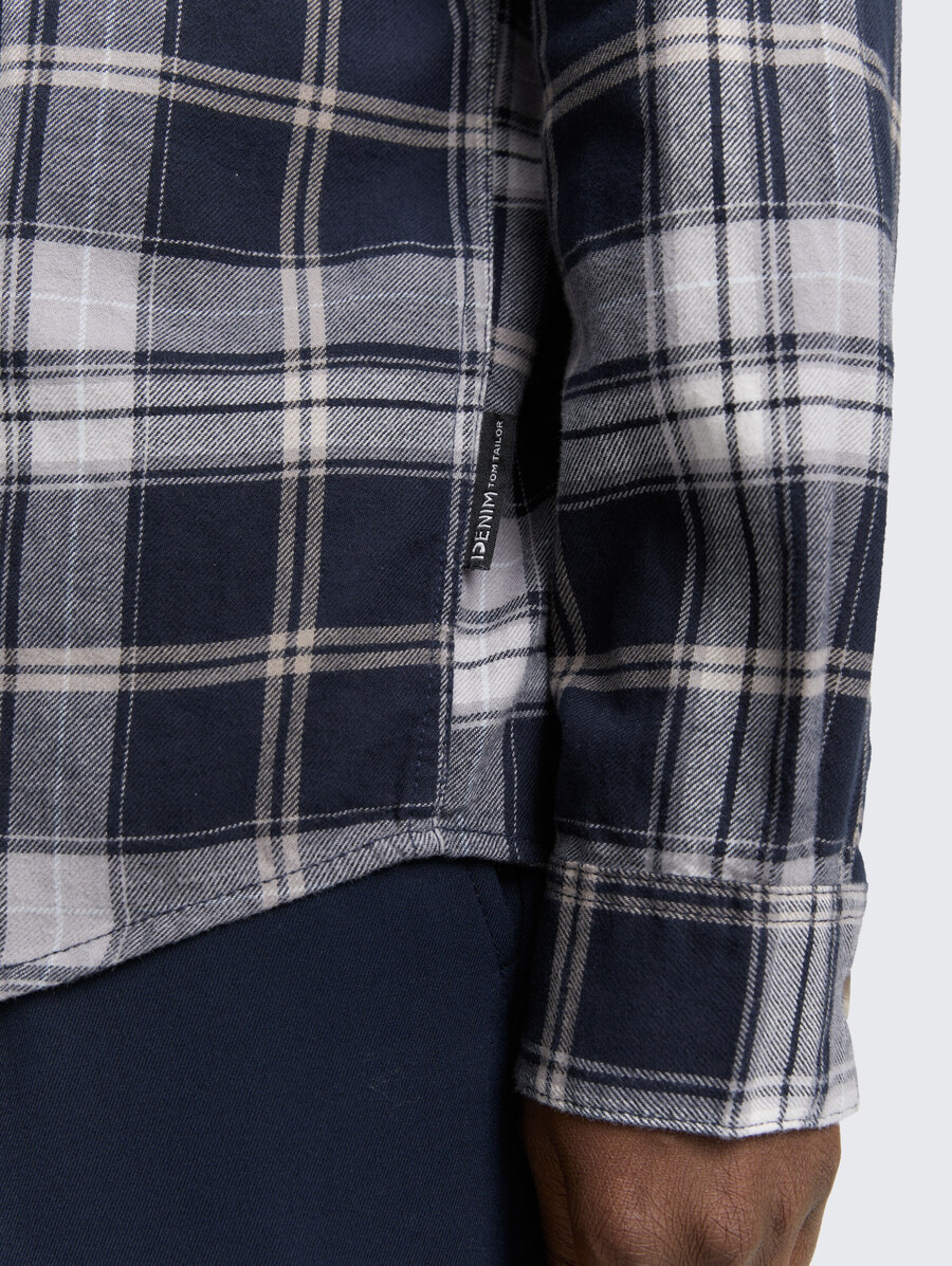 camisa de corte relajado con estampado de cuadros