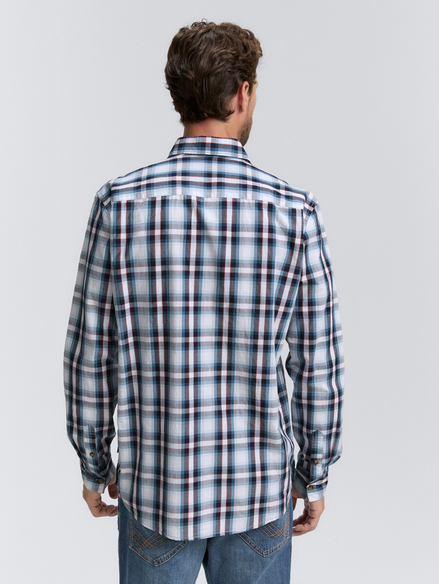 camisa de corte regular con estampado de cuadros
