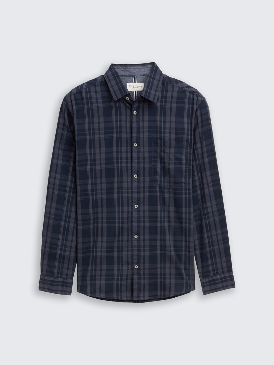 camisa de corte regular con estampado de cuadros