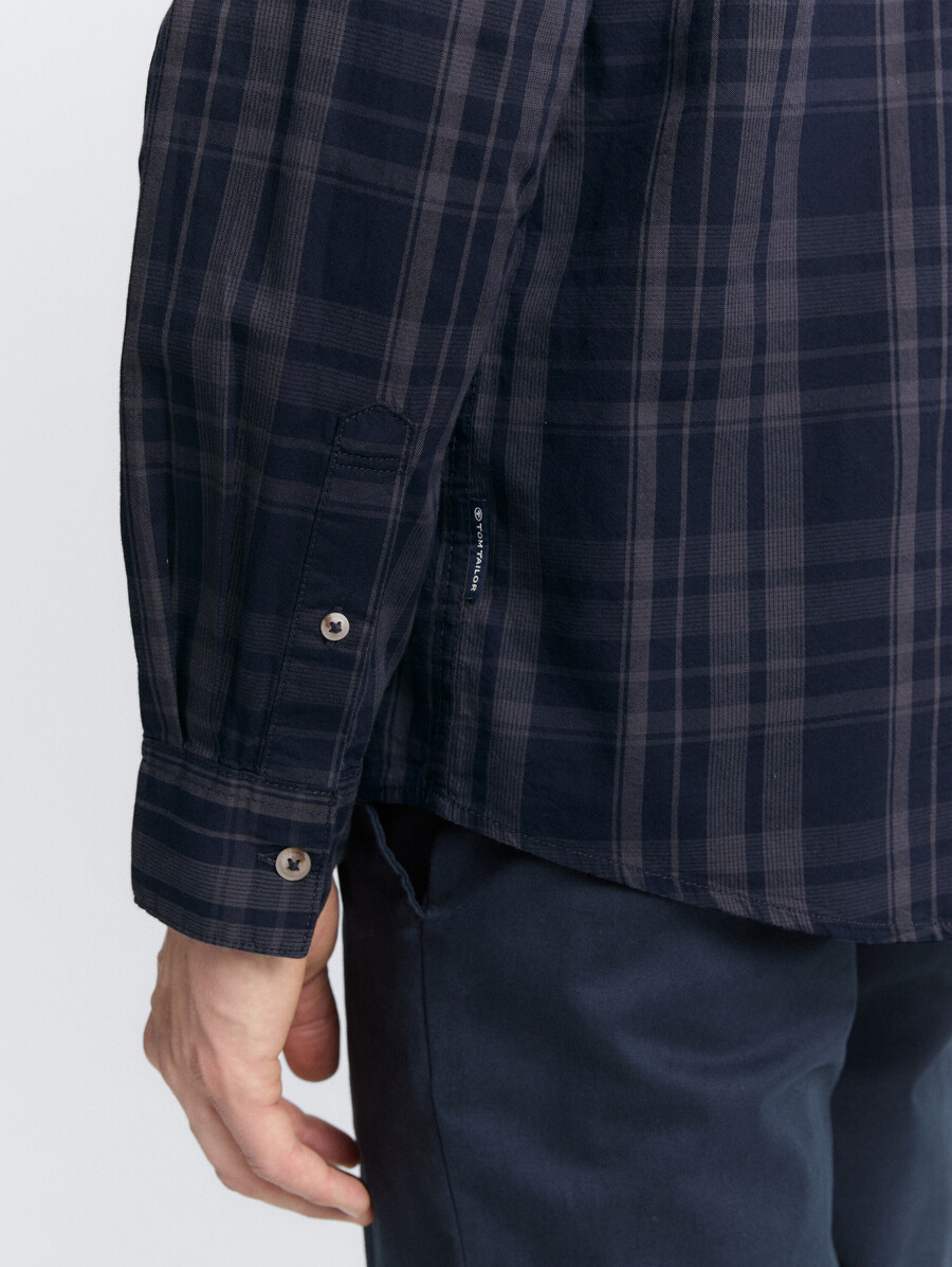 camisa de corte regular con estampado de cuadros