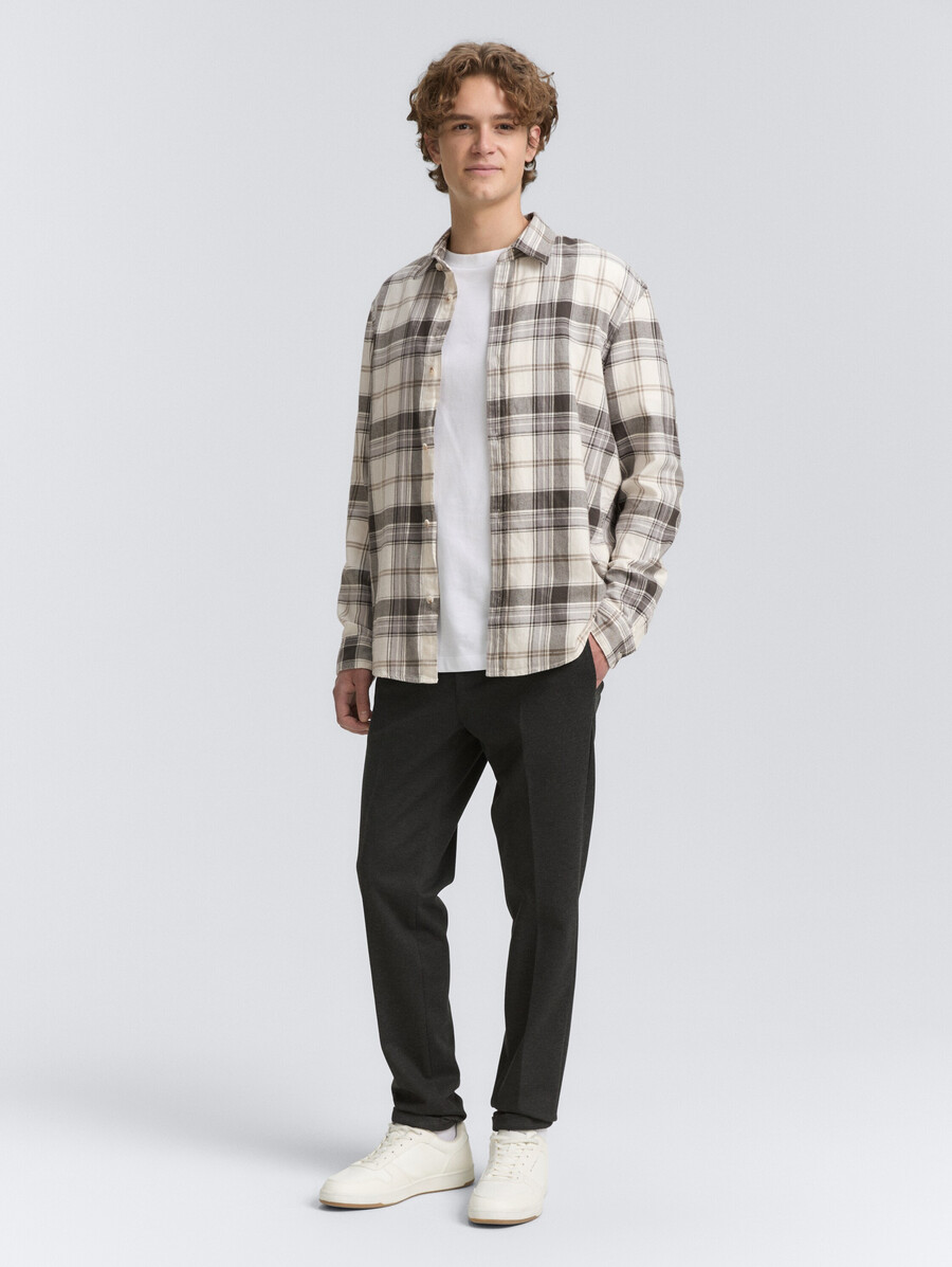 camisa de corte relajado con estampado de cuadros