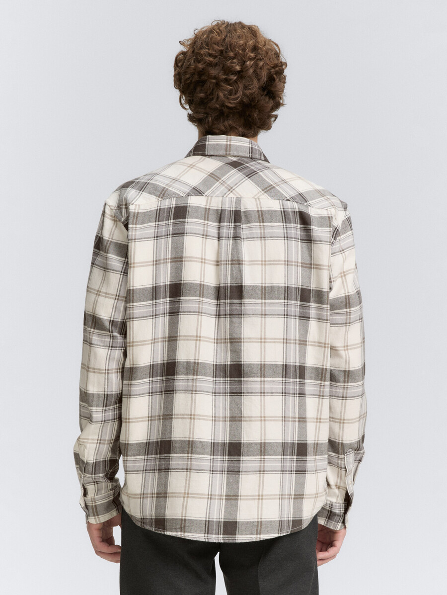 camisa de corte relajado con estampado de cuadros