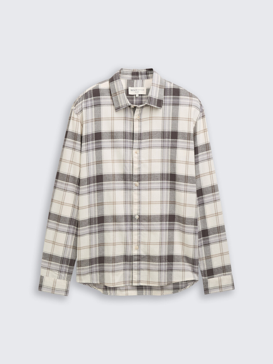 camisa de corte relajado con estampado de cuadros