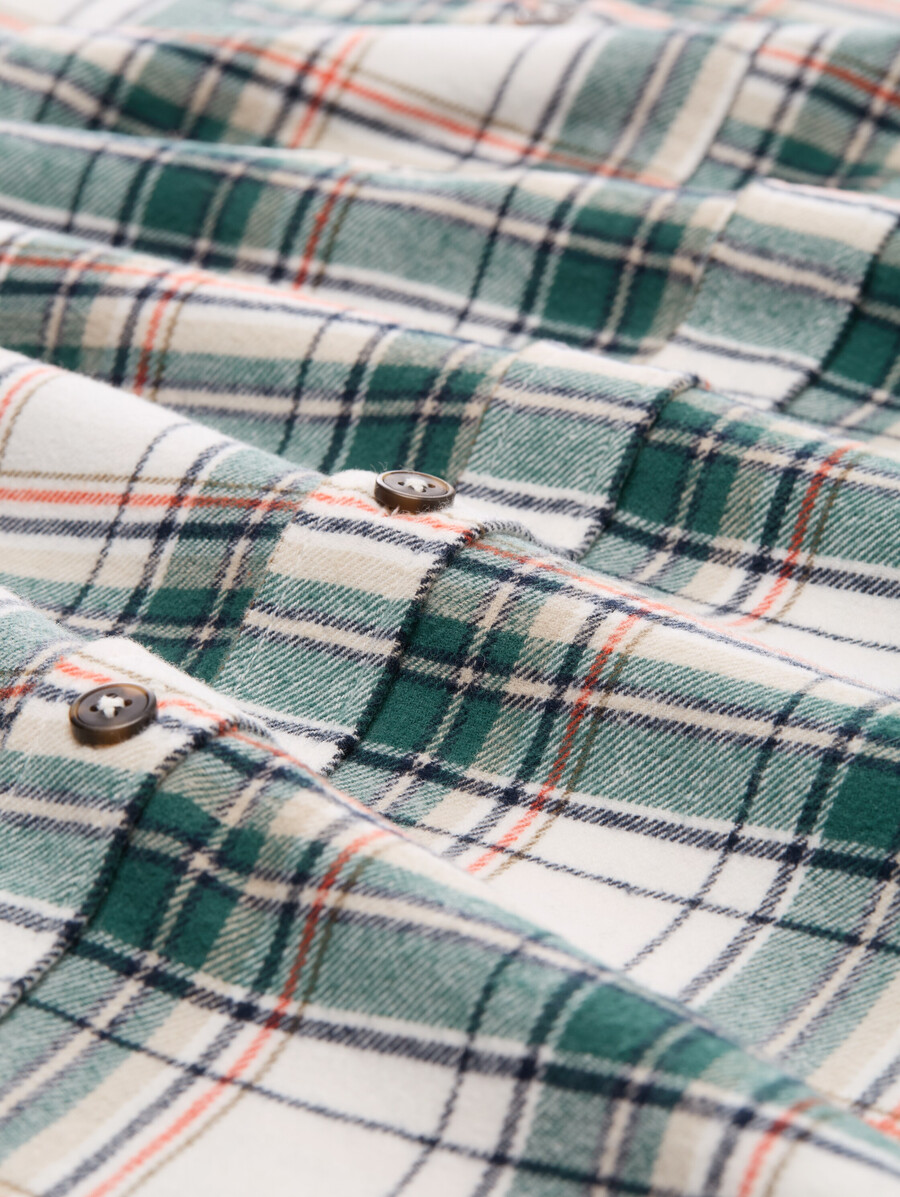 camisa de franela de corte cómodo con estampado de cuadros