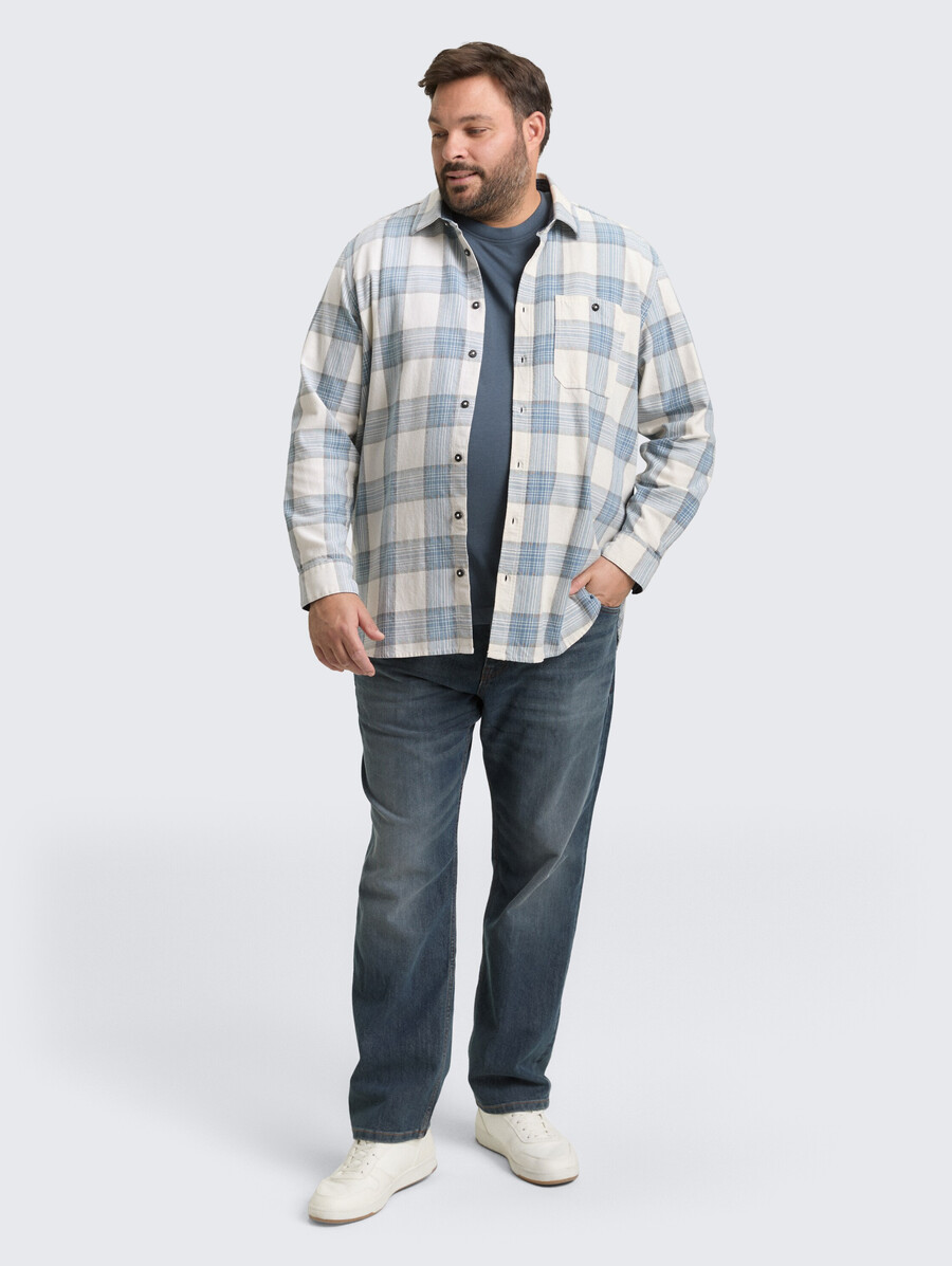 talla grande - camisa con estampado de cuadros