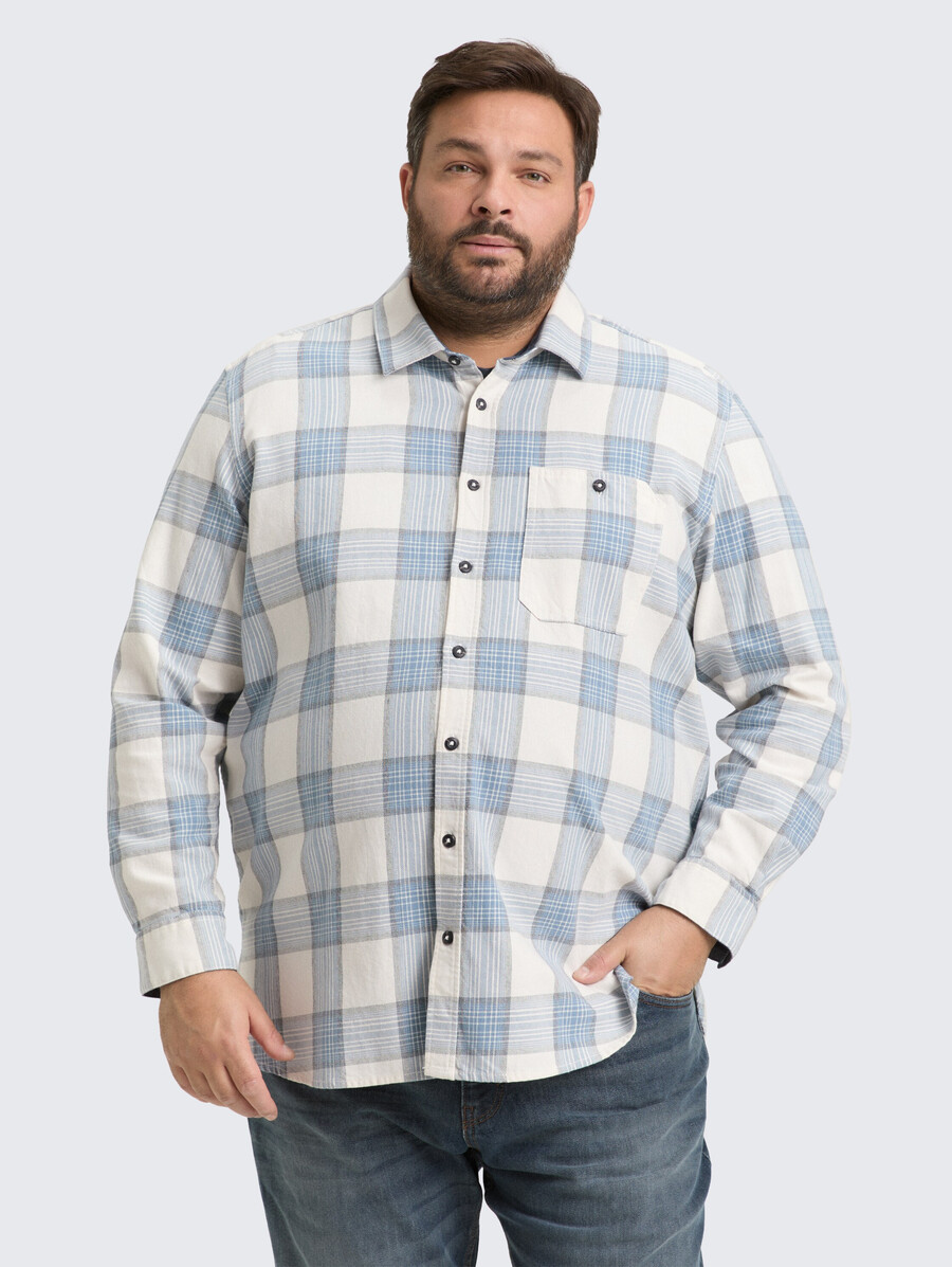 talla grande - camisa con estampado de cuadros