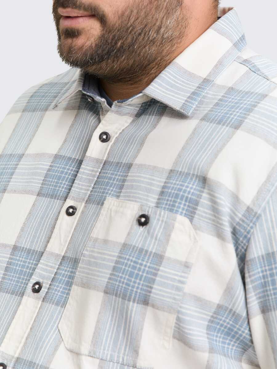 talla grande - camisa con estampado de cuadros