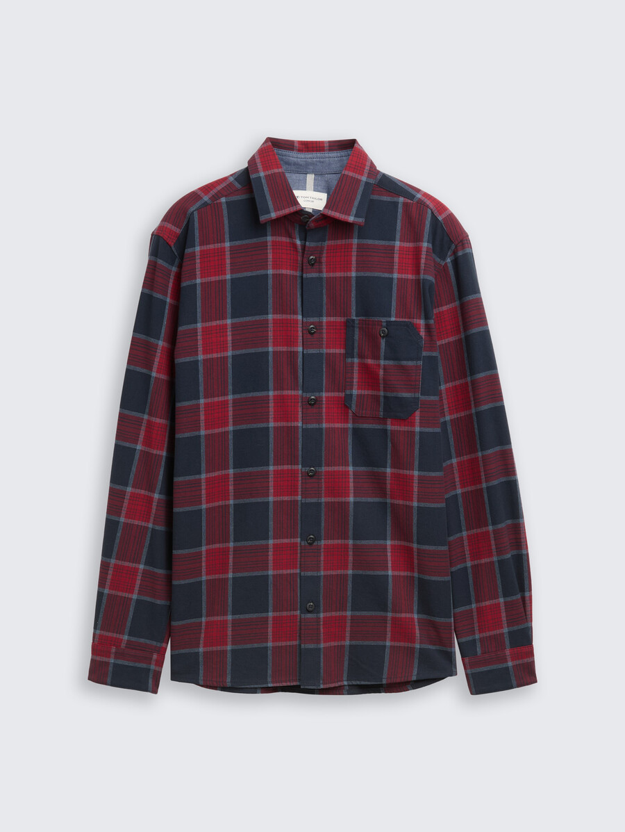 camisa de corte cómodo con estampado de cuadros