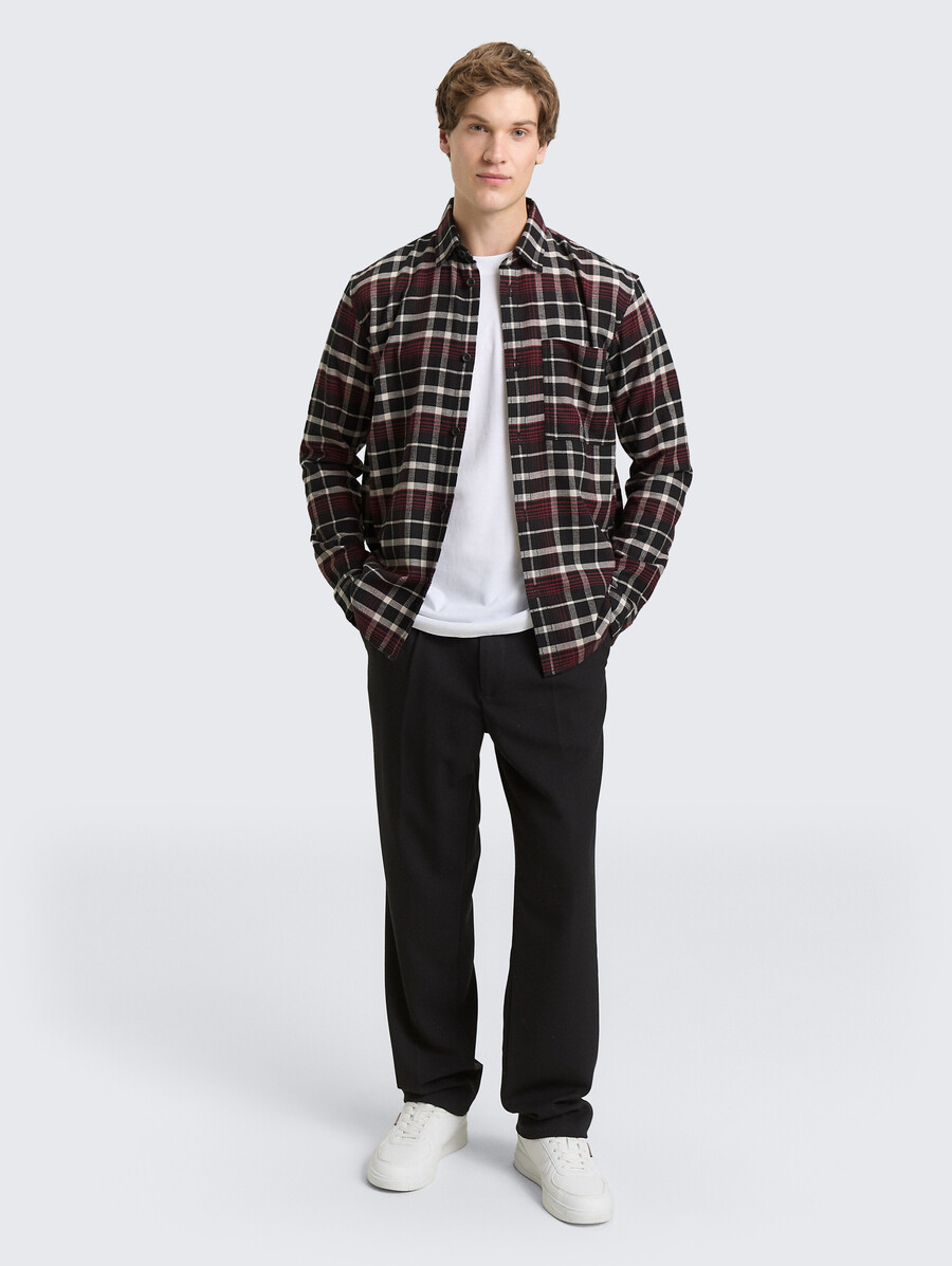 camisa de corte relajado con estampado de cuadros