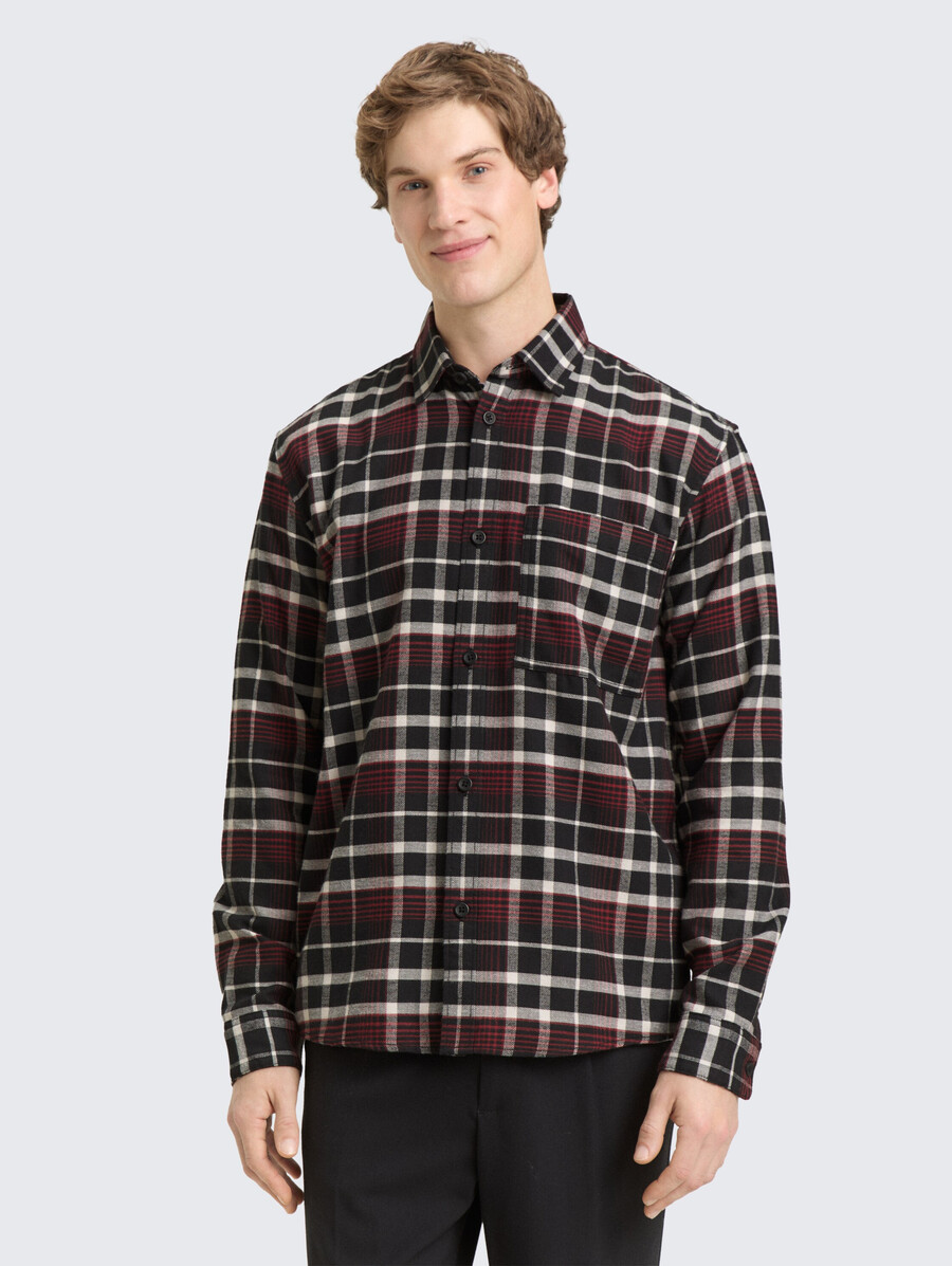 camisa de corte relajado con estampado de cuadros