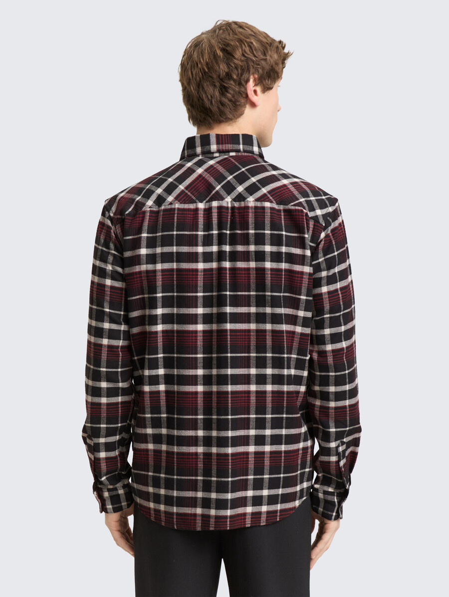 camisa de corte relajado con estampado de cuadros