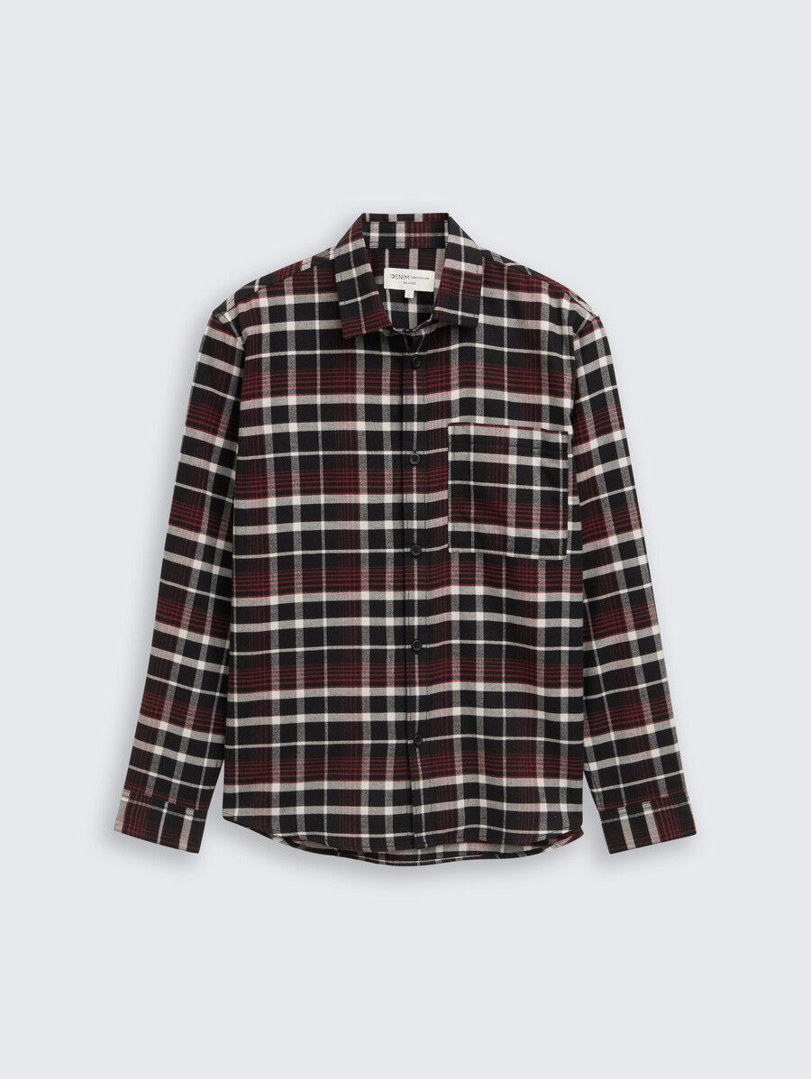 camisa de corte relajado con estampado de cuadros