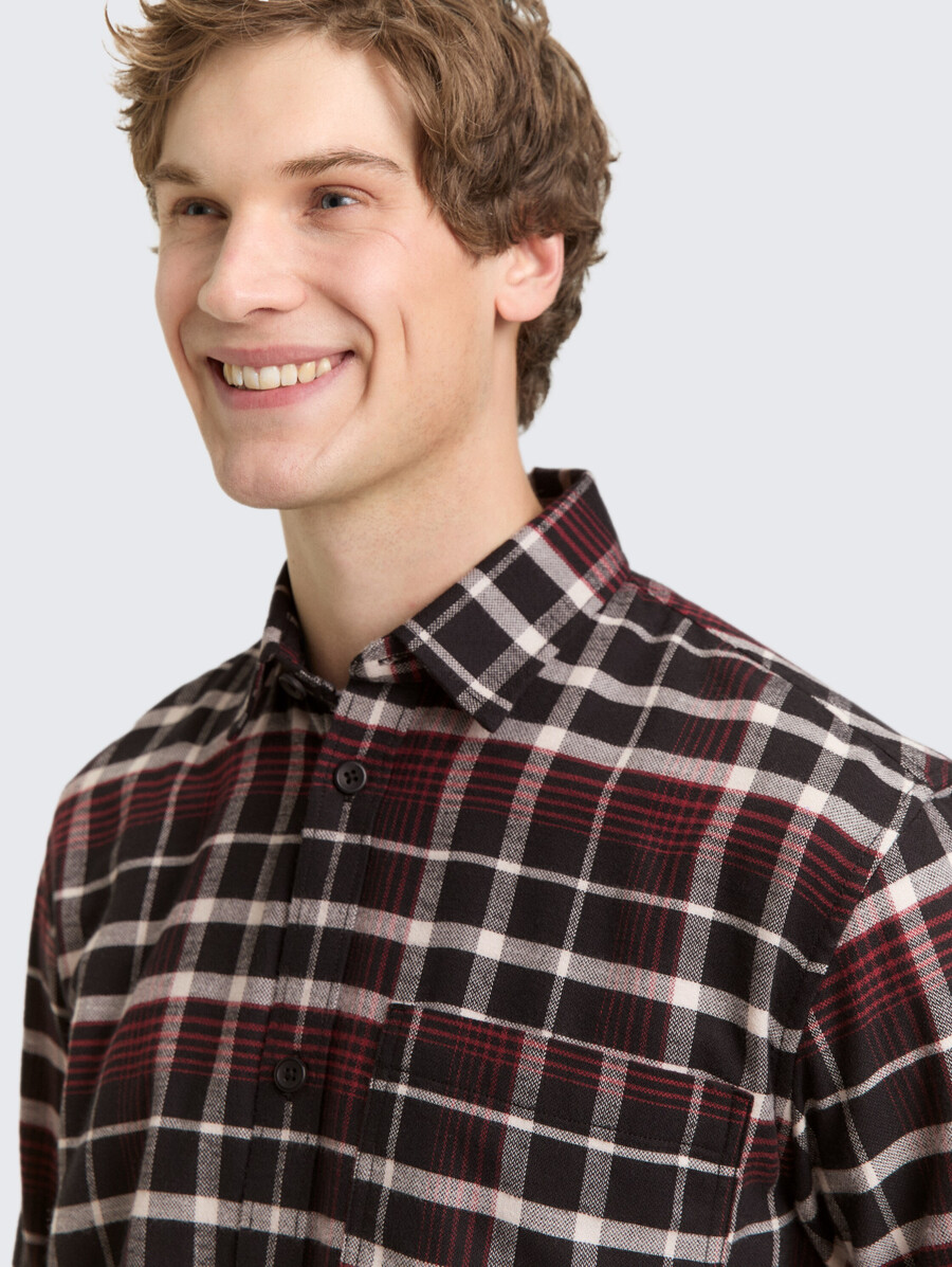 camisa de corte relajado con estampado de cuadros