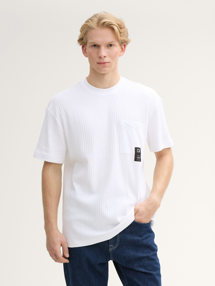 camiseta de corte relajado con bolsillo en el pecho