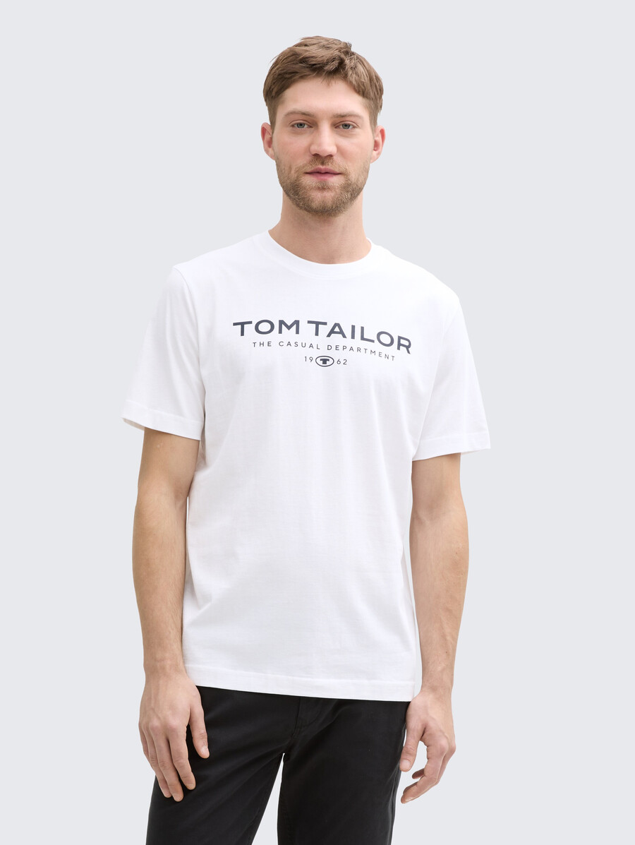 camiseta de algodón con estampado de logotipo