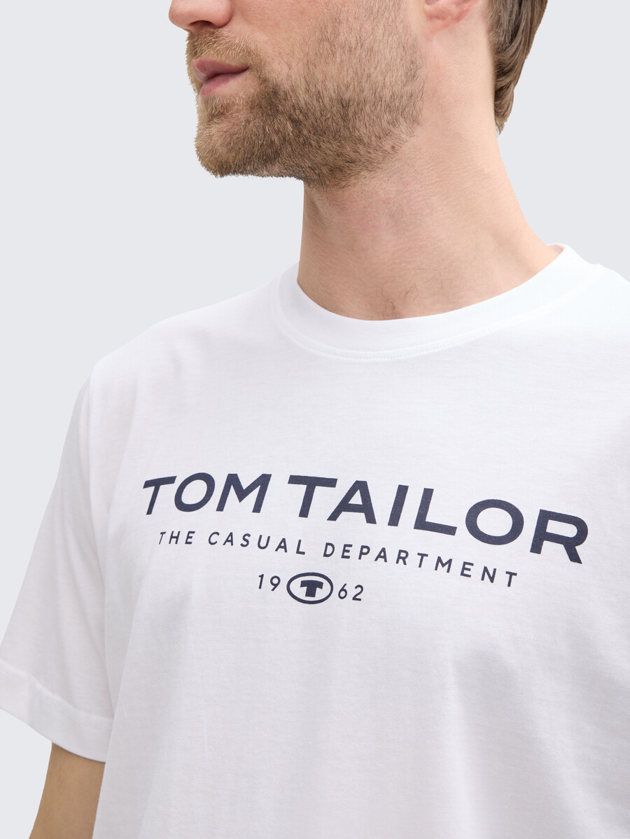 camiseta de algodón con estampado de logotipo