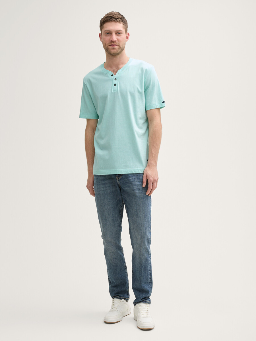 camiseta de algodón henley