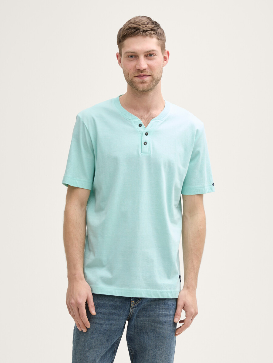 camiseta de algodón henley