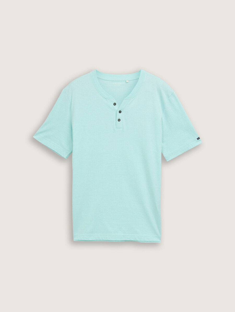 camiseta de algodón henley