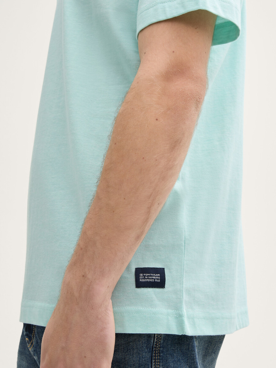 camiseta de algodón henley