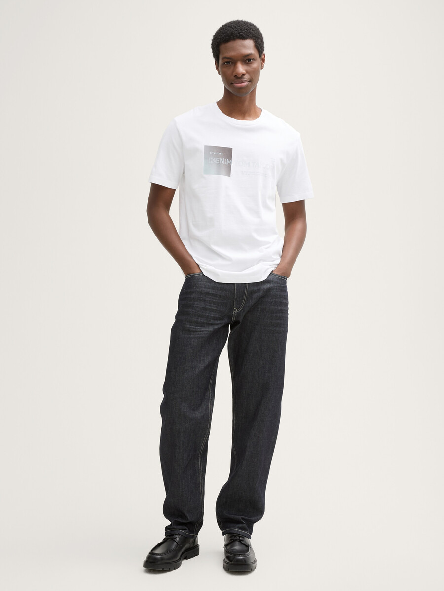 camiseta con estampado de algodón