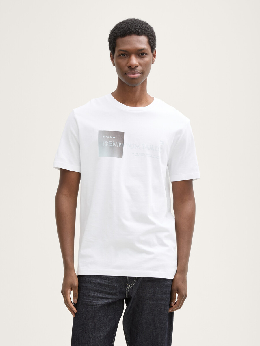 camiseta con estampado de algodón