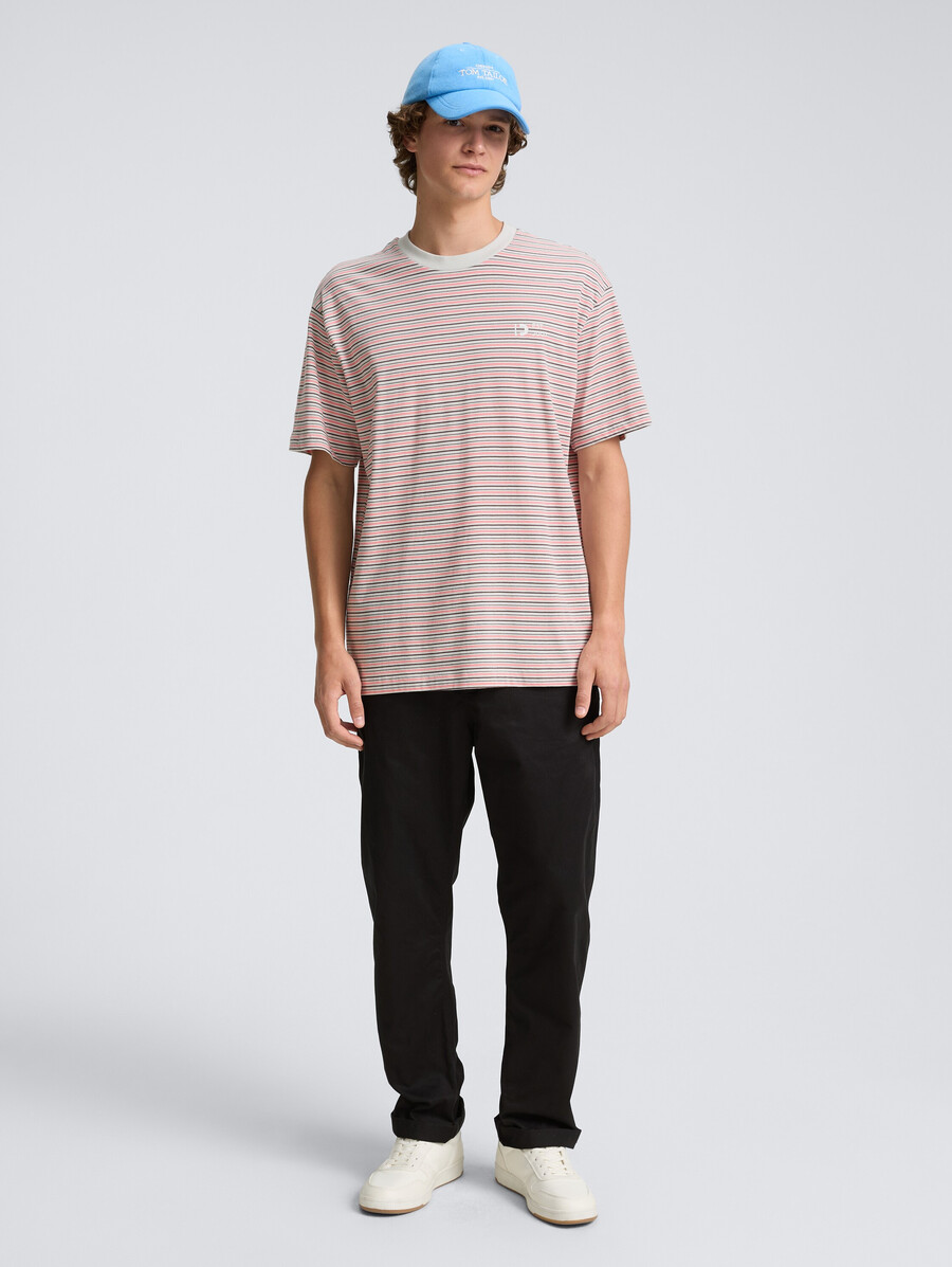 camiseta de corte relajado con estampado de rayas