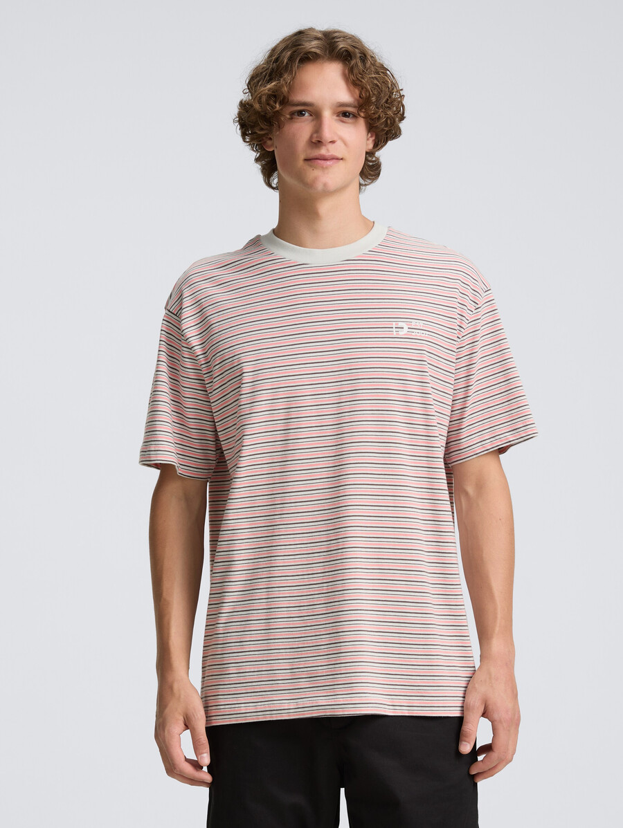 camiseta de corte relajado con estampado de rayas