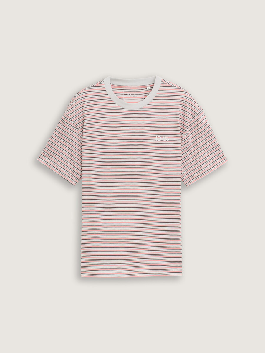 camiseta de corte relajado con estampado de rayas