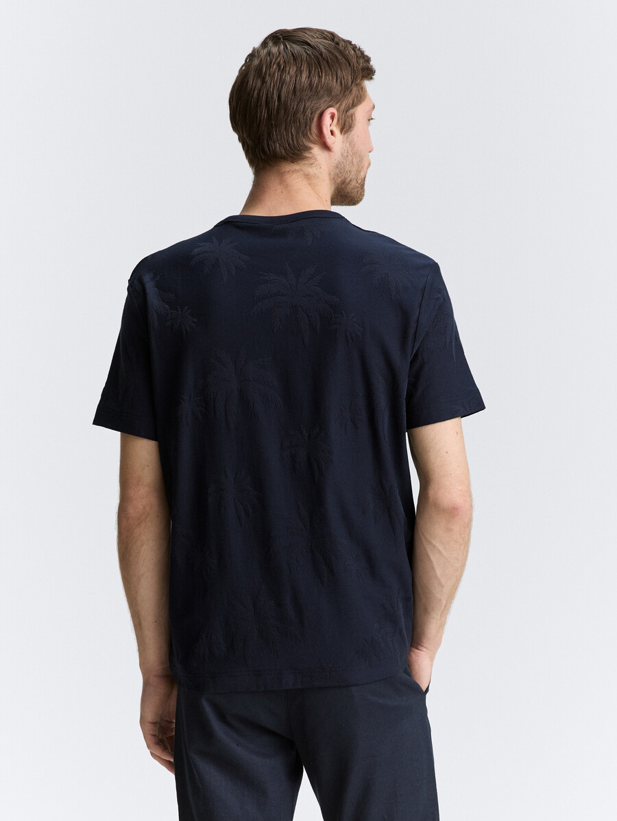 camiseta jacquard con motivo de palmera